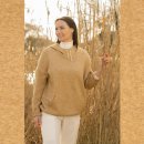 Stof voor sweater model A van Burda 6253 Tricot gemeleerd 205207 geel 3010