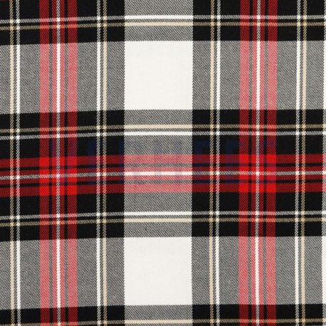 TARTAN Blok Stretch 03036V Zwart-wit-rood-geel 012