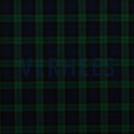 TARTAN Blok Stretch 03036V Zwart-blauw-groen smal 014