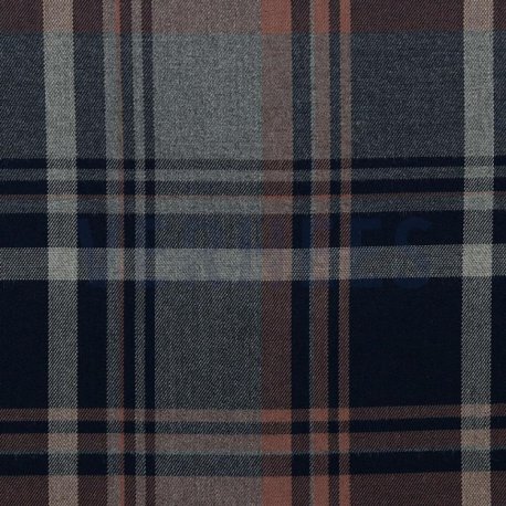 TARTAN Blok Stretch 03036V Navy-Grijs-Roest 027