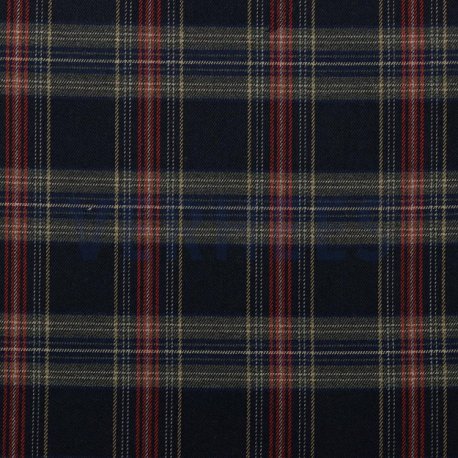 TARTAN Blok Stretch 03036V Navy-Rood-Camel 029