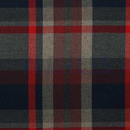 TARTAN Blok Stretch 03036V Zwart-Grijs-Rood 032