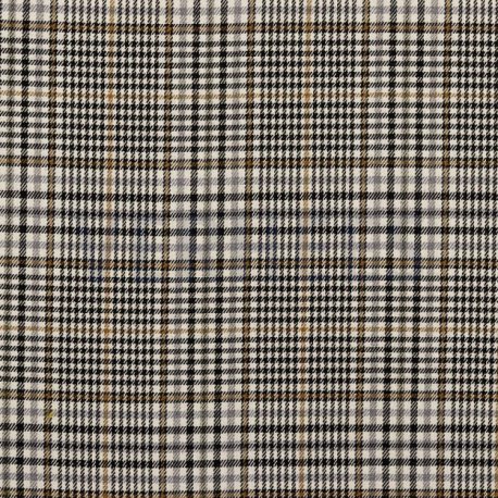 TARTAN Blok Stretch 03036V Ecru-Bruin-Zwart 048