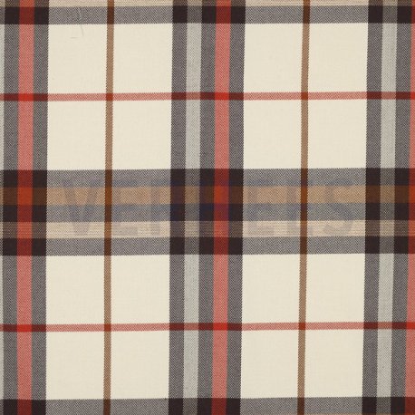 TARTAN Blok Stretch 03036V Zand-Bruin-Oranje 065