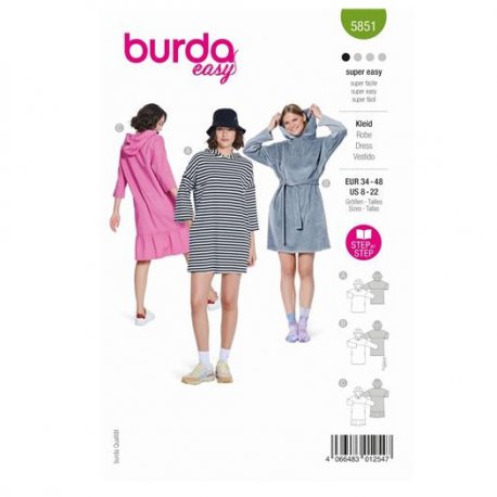 Burda naaipatroon 5851 groen - Jurk maat 34-48