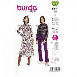 Burda 5863 Jurk en Blouse van katoen, crepe, viscose