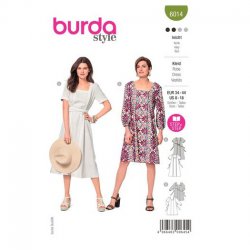 Burda 6014 Jurken van katoen, Viscose, Linnen of Stofmenging