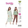 Burda 6023 Jurk en Blouse van katoen, crepe, viscose, zijde