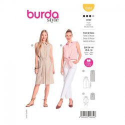 Burda 6001 Blouses van Katoen, Linnen, Viscose