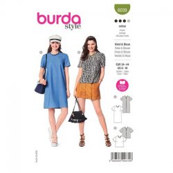 Burda 6039 Jurk en Blouse van Katoen, stofmenging,  Tencel