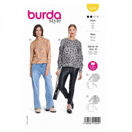 Burda 5878 en Blouse van crepe, viscose, zijde