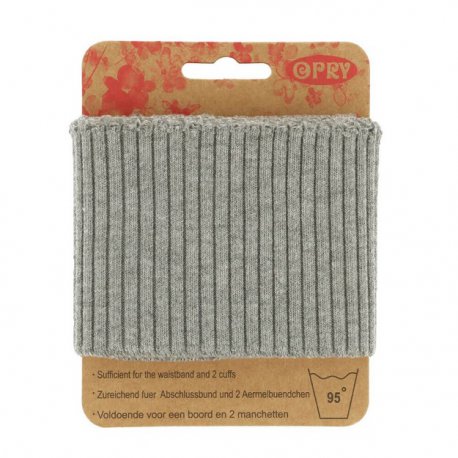 Opry boord en manchetten elastisch 70mm - 1,1m 65903 Grijs 001