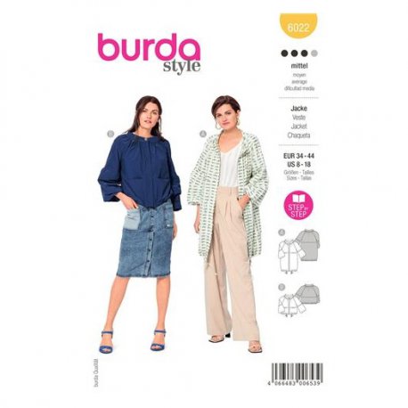 Burda 6022 Jasjes van Poplin,Tencel, Nylon