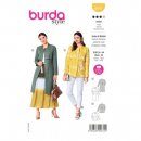 Burda 6041 Jas en Mantel van jacquard, Poplin, gabardine, Loden