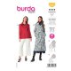 Burda 5984 Caban Jas en Trenchcoat van Gabardine, Poplin, Stofmenging, Wol