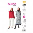 Burda 5984 Caban Jas en Trenchcoat van Gabardine, Poplin, Stofmenging, Wol