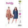 Burda 6036 Jurk van Viscose, crepe, katoen