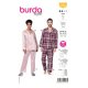 Burda 5956 Unisex Pyjama van katoen, Satijn, Flanel, Zijde