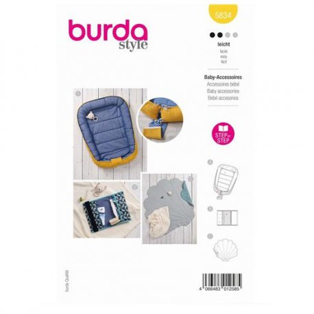 Burda 5834 Baby accessoires van Katoen, Jersey, Jogging, Fleece,