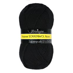 Sokkenwol. 100 Gr. Pendikte 3-4 mm. Kleur 6860 Zwart