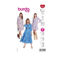 Burda 5802 Jurken van Poplin, viscose, Twill, Voile