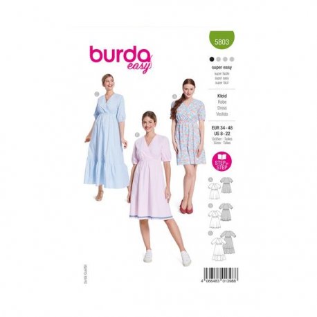 Burda 5803 Jurken van katoen, Viscose, Poplin