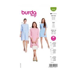 Burda 5804 Jurken van jacquard, Poplin, Pique