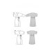 Burda 5844  Jurk van Viscose, crepe, katoen