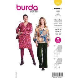 Burda 5783 Jurk en Blouse van katoen, Viscose, Zijde