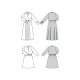 Burda 5767 Jurk van Katoen, stofmenging, Poplin, Taft
