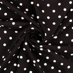 Viscose met Stippen 202133 Zwart Wit