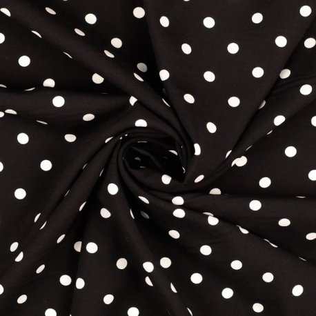 Viscose met Stippen 202133 Zwart Wit