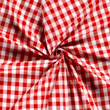 Katoen 2 cm Ruit Rood 211755.5019