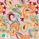 Geweven Katoen Viscose stof slub geprint Paisley Licht roze 23044/011