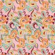 Geweven Katoen Viscose stof slub geprint Paisley Licht roze 23044/011