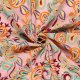 Geweven Katoen Viscose stof slub geprint Paisley Licht roze 23044/011