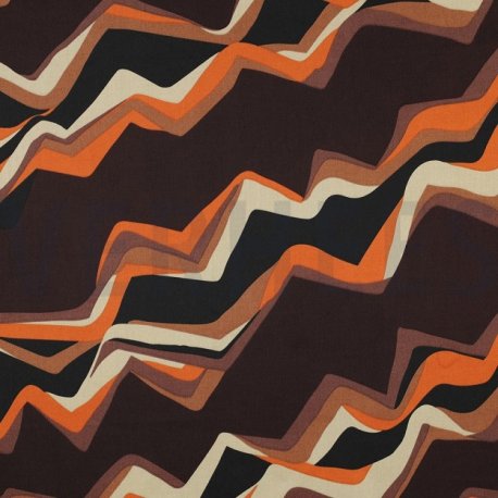 COTTON SATIN ABSTRACT - DARK BROWN 05435.004v