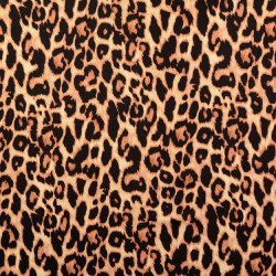 Viscose satijn stof met beige dierenhuid digitale print 211964.0001