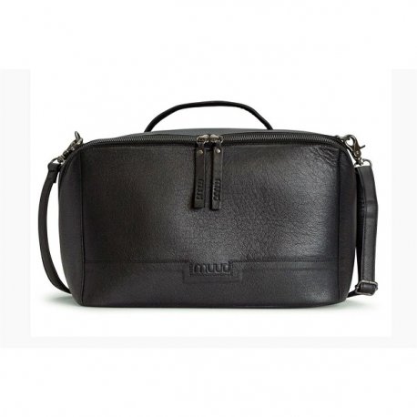MUUD BA-28224R1 Cleo XL Handgemaakte leren tas - kleur black 042.BA28224R1