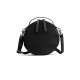 MUUD Bella. Handgemaakt leren ronde schoudertas Ø23x9cm - kleur black 042.QB4445R1