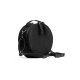 MUUD Bella. Handgemaakt leren ronde schoudertas Ø23x9cm - kleur black 042.QB4445R1
