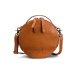 MUUD Bella. Handgemaakt leren ronde schoudertas Ø23x9cm - kleur WHISKY 042.QB4445R1