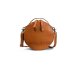 MUUD Bella. Handgemaakt leren ronde schoudertas Ø23x9cm - kleur WHISKY 042.QB4445R1