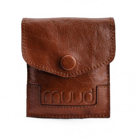 MUUD Bergen. Handgemaakt leren etuit voor handwerkaccessoires 9.5x8cm - kleur Rich Brown RBROWN 042.QB4200