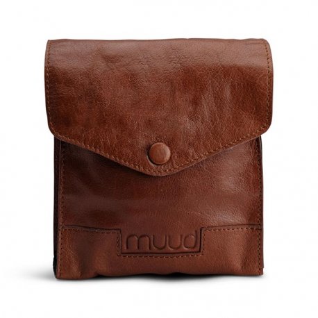 MUUD Betina. Handgemaakt leren etuit voor verwisselbare breinaalden 17x13xO23cm - kleur black Rich Brown RBROWN