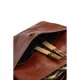 MUUD Betina. Handgemaakt leren etuit voor verwisselbare breinaalden 17x13xO23cm - kleur black Rich Brown RBROWN
