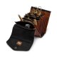 MUUD Betina. Handgemaakt leren etuit voor verwisselbare breinaalden 17x13xO23cm - kleur black Rich Brown RBROWN