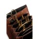 MUUD Betina. Handgemaakt leren etuit voor verwisselbare breinaalden 17x13xO23cm - kleur black Rich Brown RBROWN